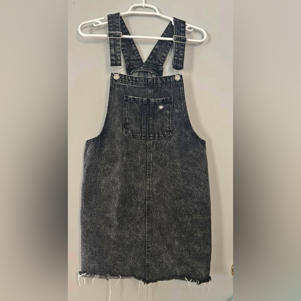 Black Denim Overall Dress